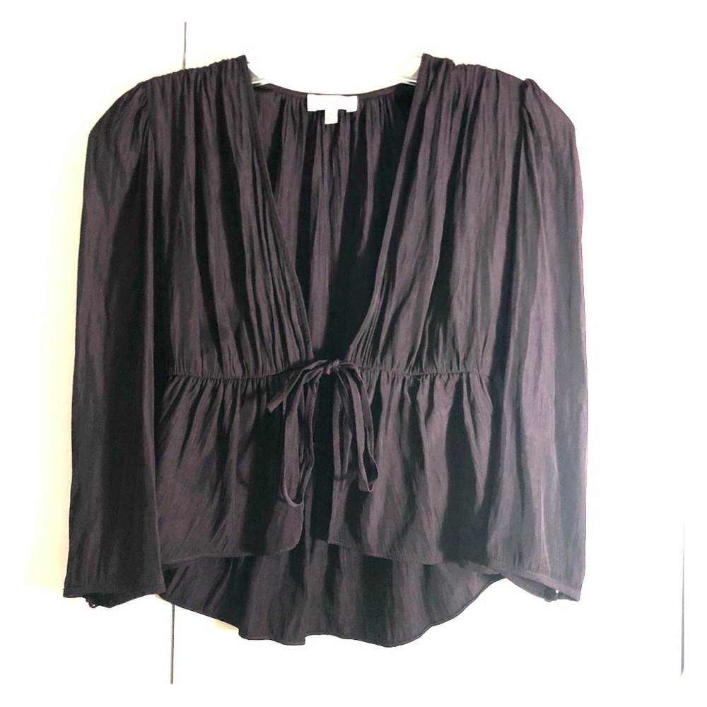 Aritzia Wilfred Plum Tie Top